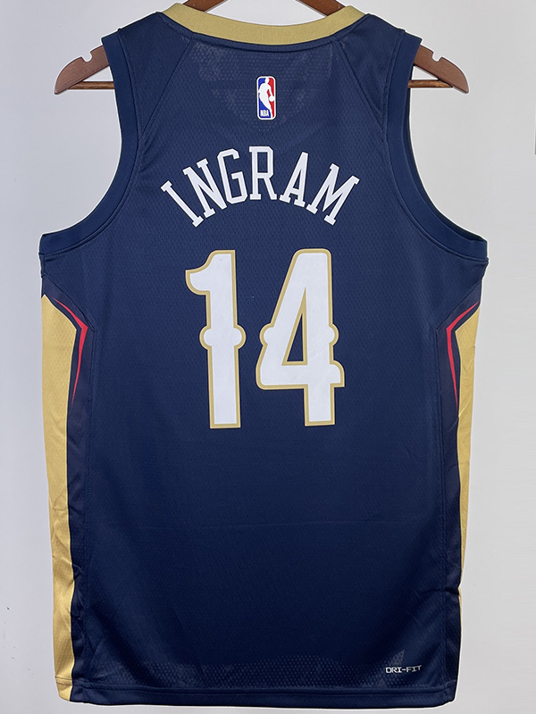 22-23 Pelicans INGRAM #14 Royal Blue Top Qualit...