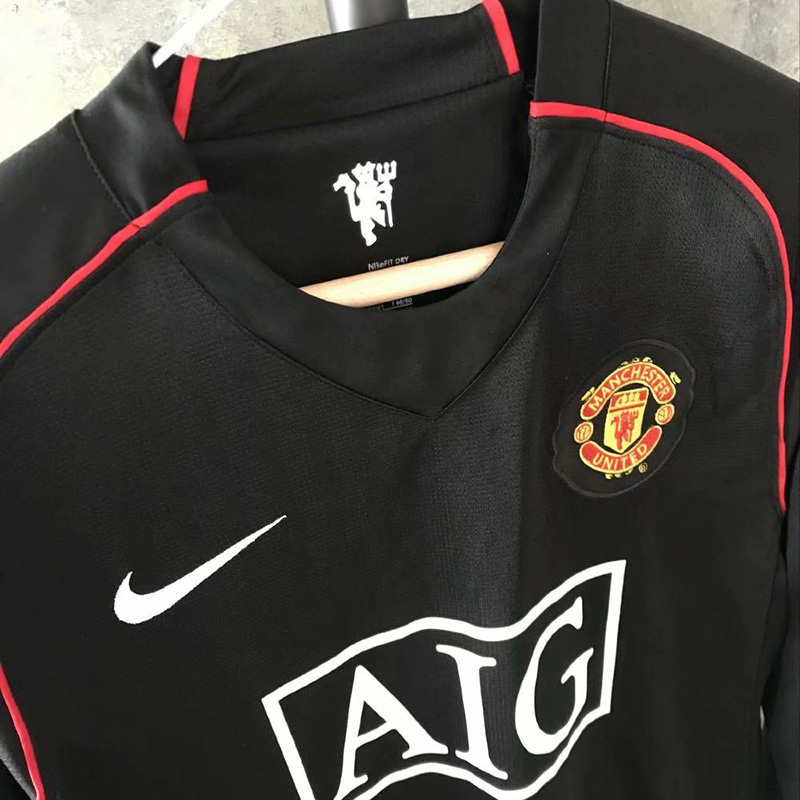 2007-2008 Man Utd Away Black long sleeve Retro ...