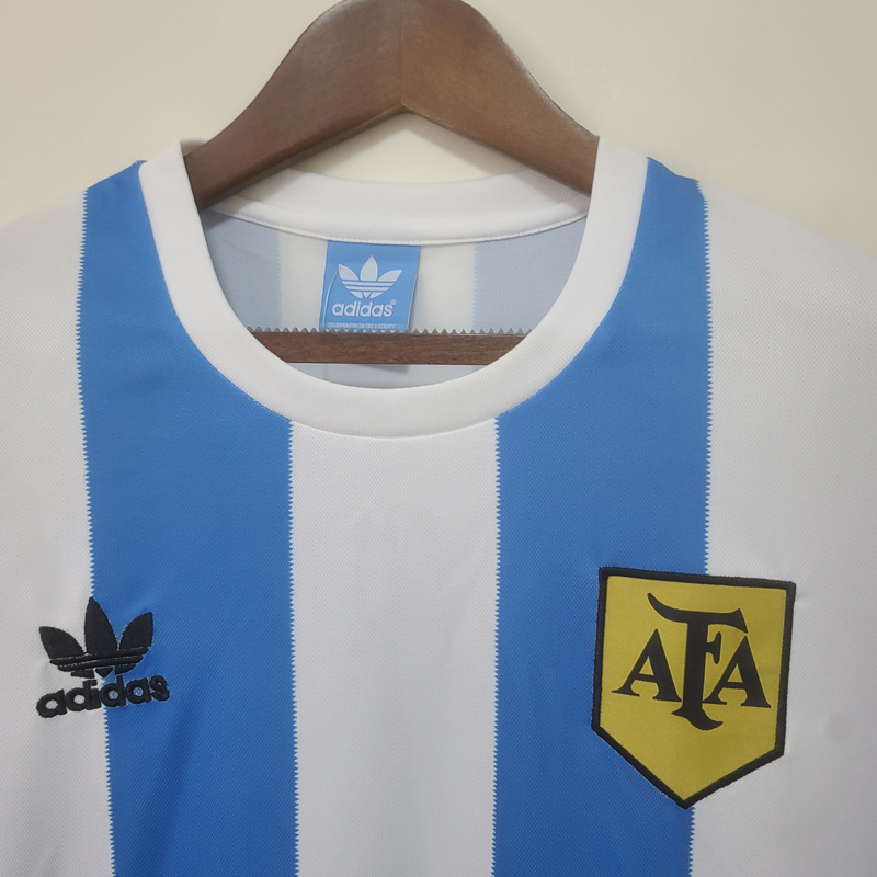 1978 Argentina Home Long Sleeve Retro Soccer Je...