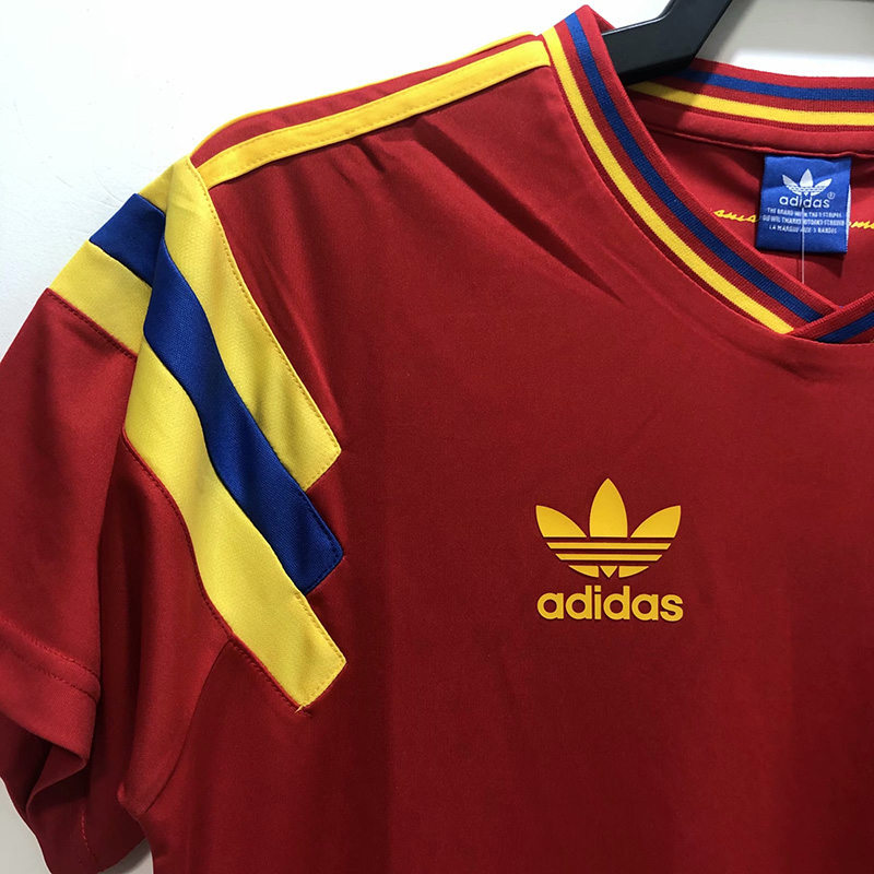 1990 Colombia Away Red Retro Soccer Jersey