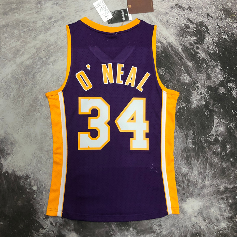 2000 LAKERS O‘NEAL #34 Purple Retro Top Quality...