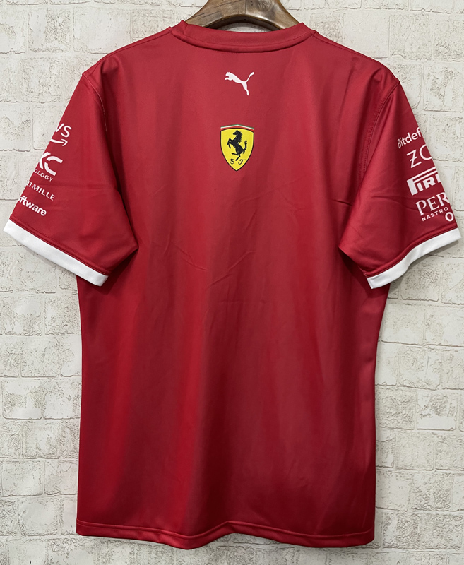 2025 F1 Ferrari Red T-Shirts Racing Suit (圆领)