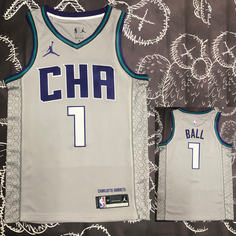 2019 HORNETS BALL #1 Gray Top Quality Hot Press...