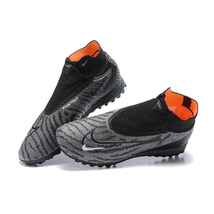 Phantom GX Elite DF Link TF High Soccer Shoes-Gray/Black-7616646