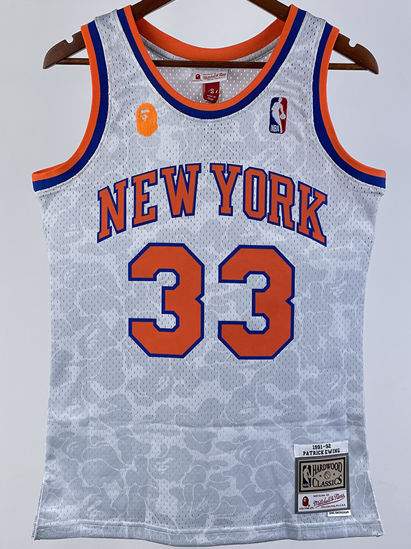 2023 Knicks & BAPE #33 White Top Quality Hot Pr...