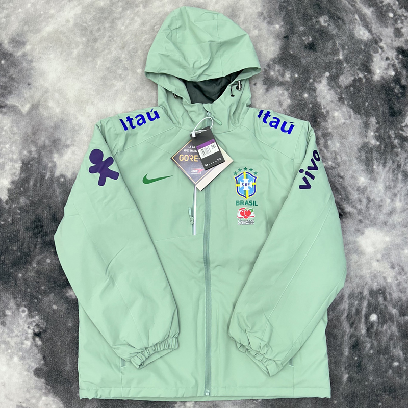 24-25 Brazil Velvet Thickened warm Green Outdoor Jackets #103加绒冲锋衣