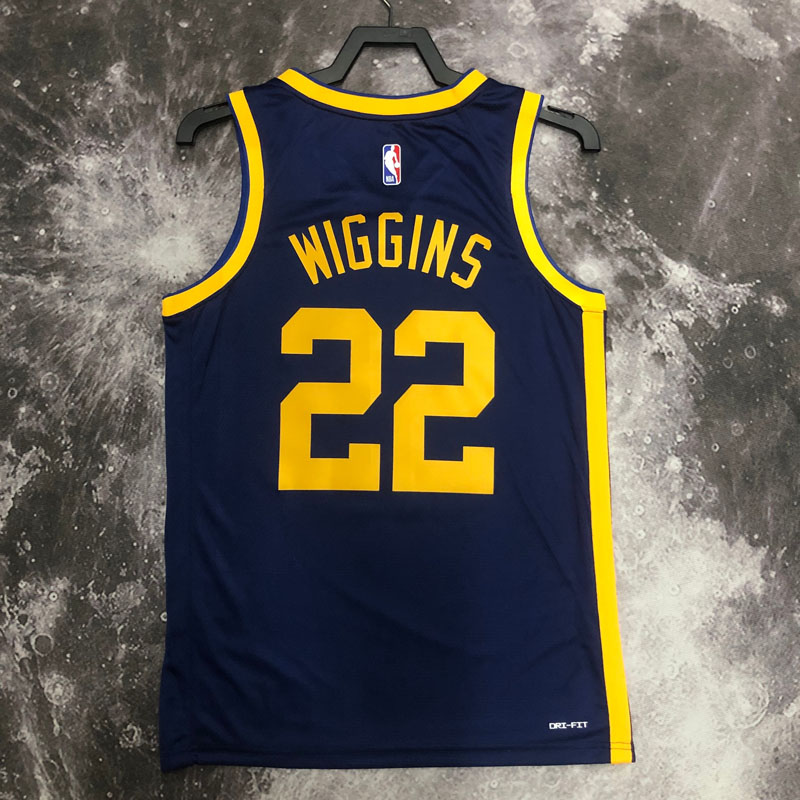 22-23 WARRIORS WIGGINS #22 Royal blue Top Quali...