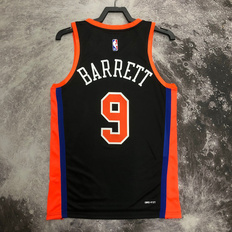 22-23 KNICKS BARRETT #9 Black City Edition Top ...