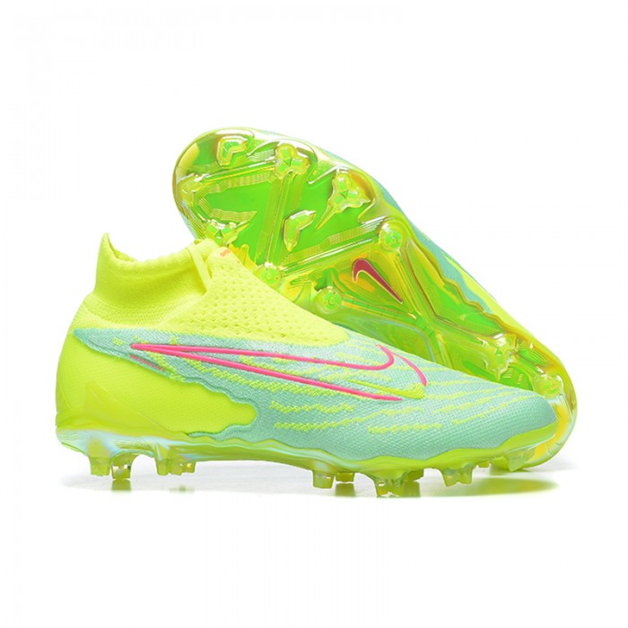 Phantom GX Elite FG High Soccer Shoes-Light Green/Blue-2450186