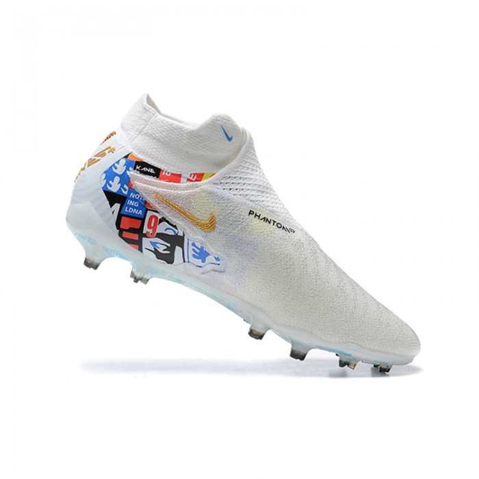 Phantom GX Elite FG High Soccer Shoes-White/Gold-6266385