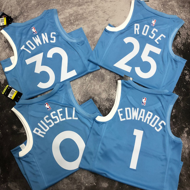 2019-20 Timberwolves ROSE #25 Sky Blue Retro To...