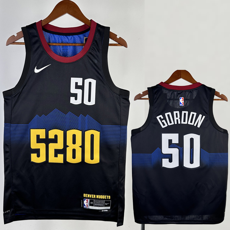 23-24 Nuggets GORDON #50 Black City Edition Top...