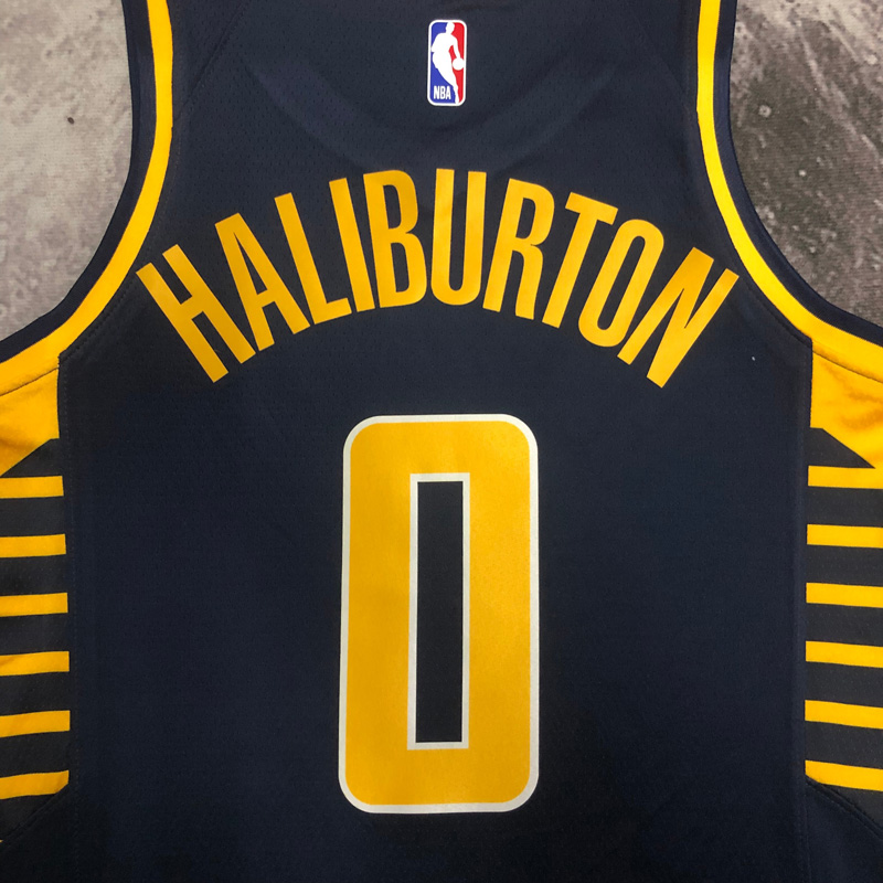 22-23 Indiana Pacers HALIBURTON #0 Black Away T...