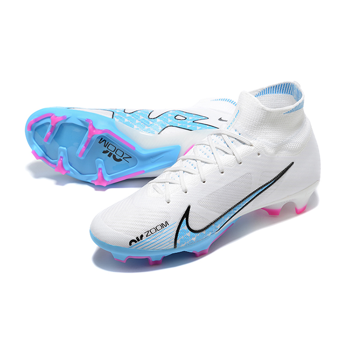 Air Zoom Mercurial Superfly IX Elite FG High Soccer Shoes-White/Blue-1881231