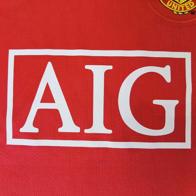 2007-2008 Man Utd Home long sleeve Retro soccer...