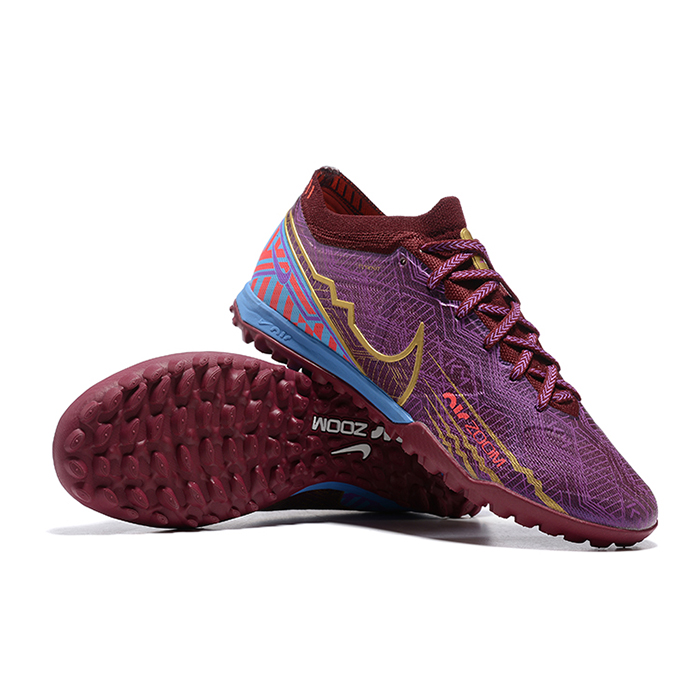 Vapor 15 Academy TF Soccer Shoes-Wine Red/Gold-6804815