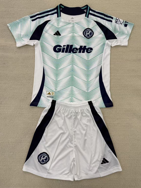 25-26 New England Revolution  Home Kids Soccer Jersey (带章)