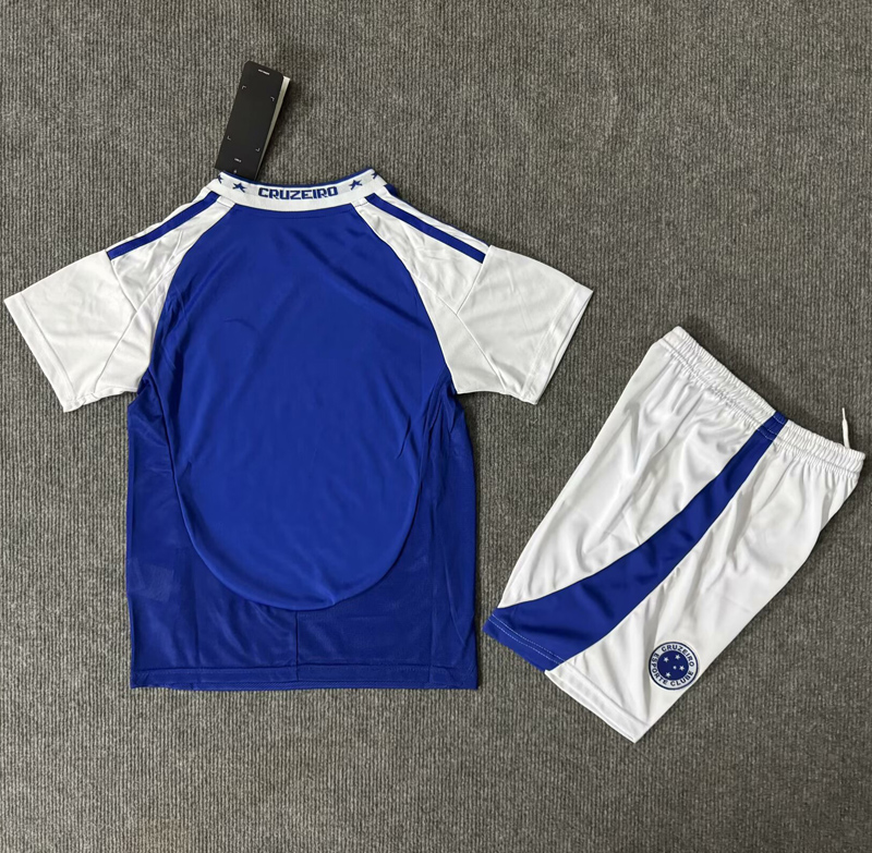 25-26 Cruzeiro Home Kids Soccer Jersey