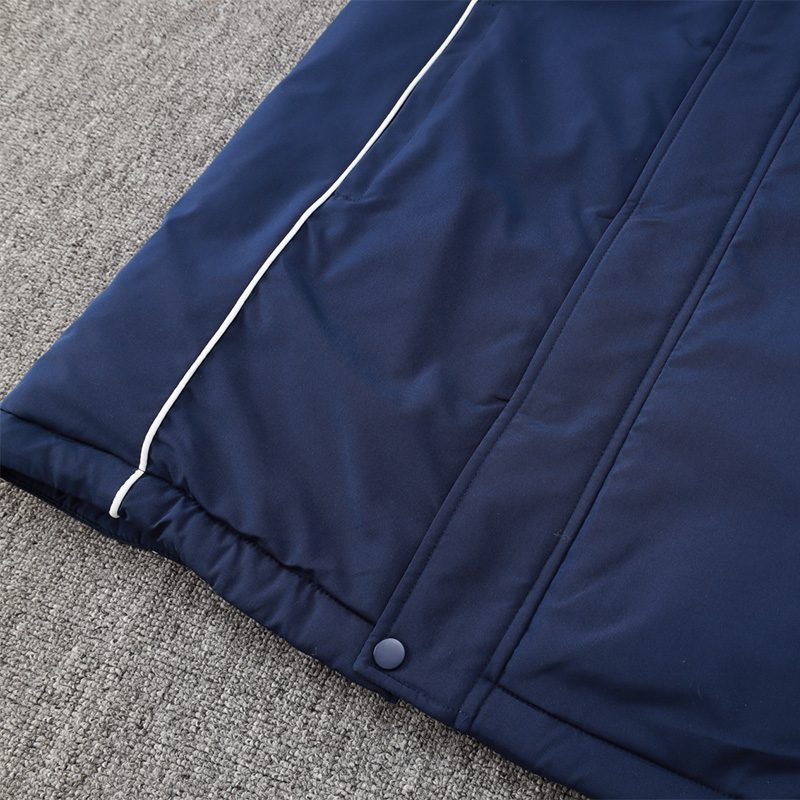 24-25 Italy Royal Blue Hooded Windbreaker Fabric Cotton Coat #G223