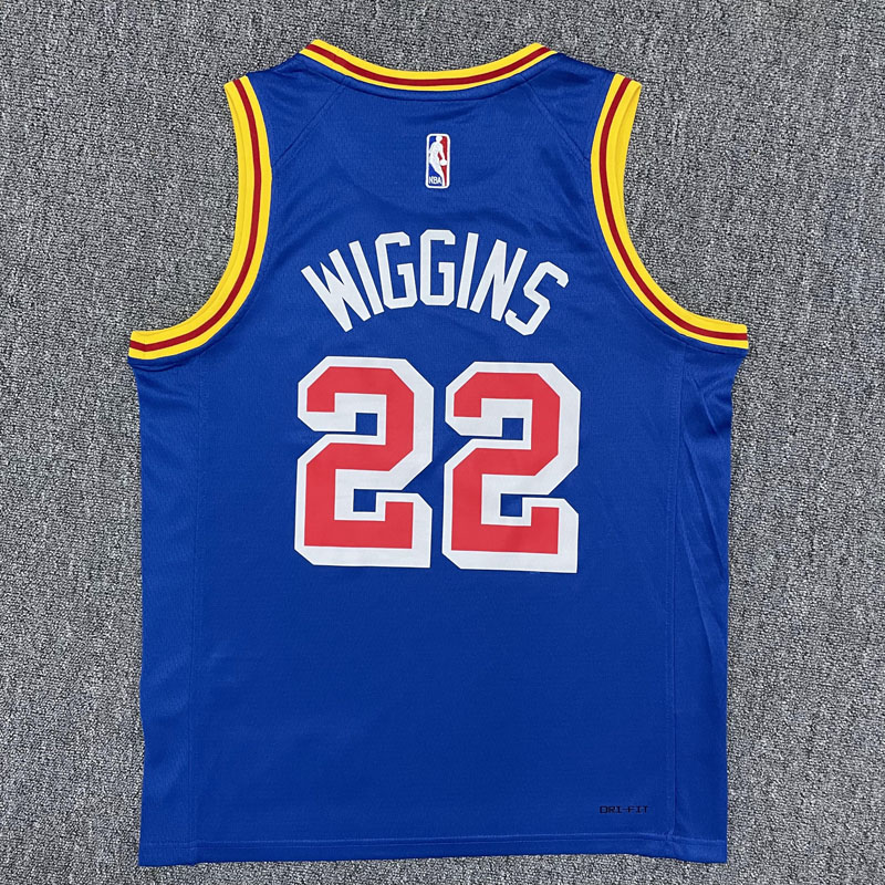 Warriors WIGGINS #22 Blue 75th Anniversary Retr...