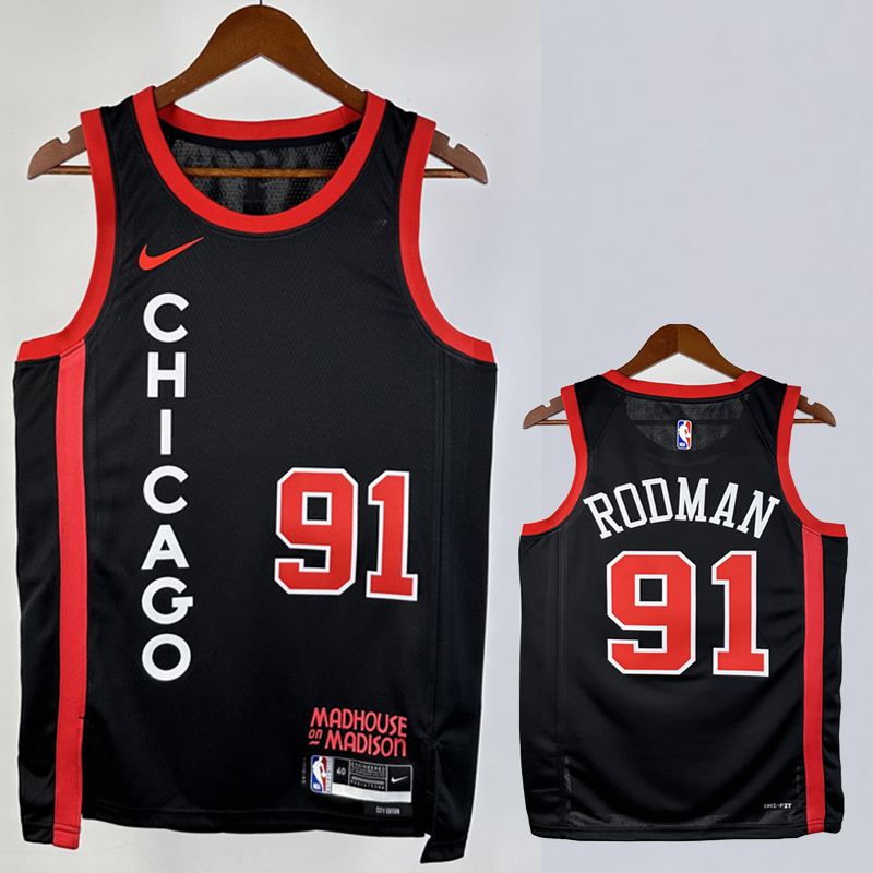 23-24 BULLS RODMAN #91 Black City Edition Top Q...