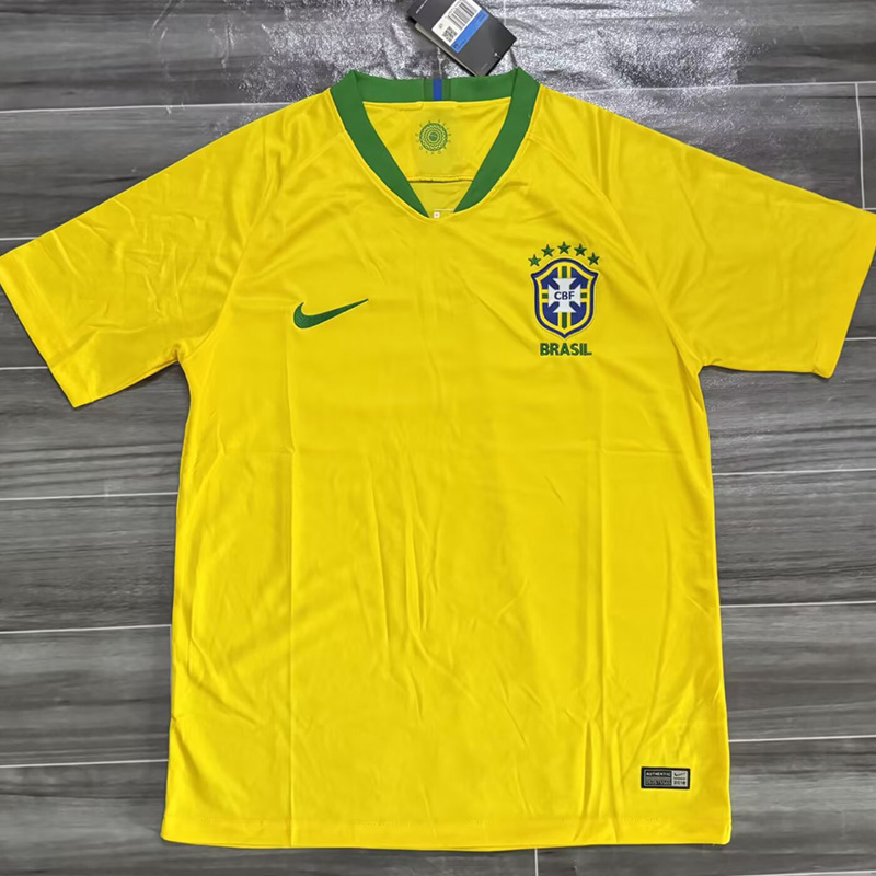 2018 Brazil Home Retro Soccer Jersey