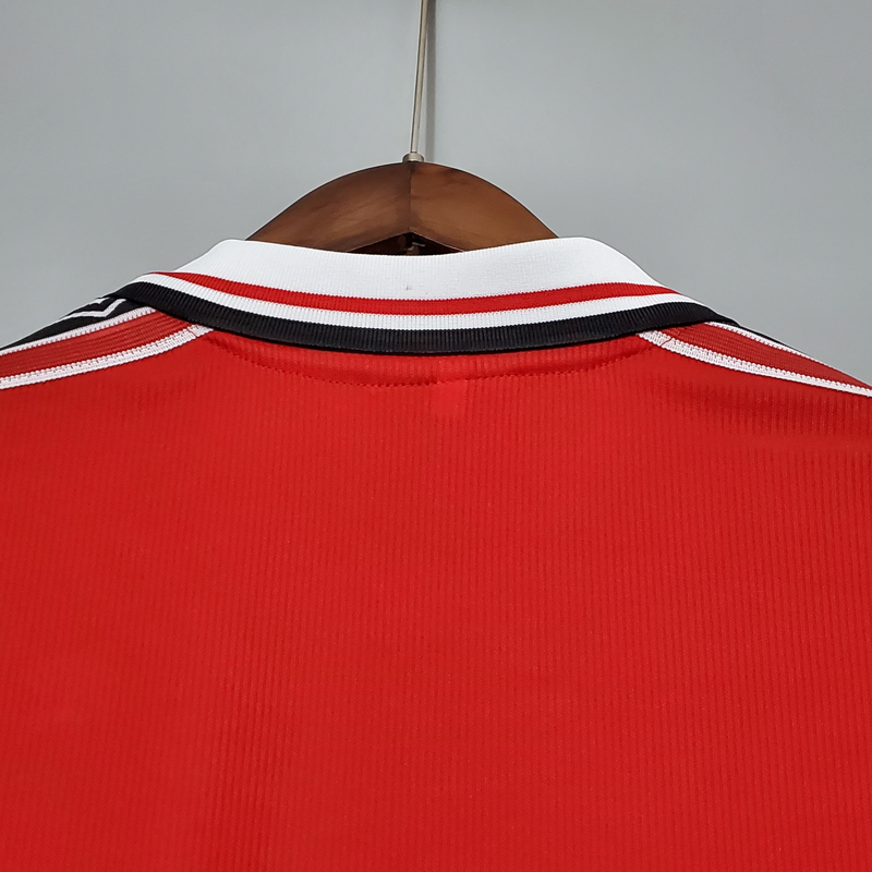 1998-1999 Man Utd Home Long Sleeve Retro Soccer...
