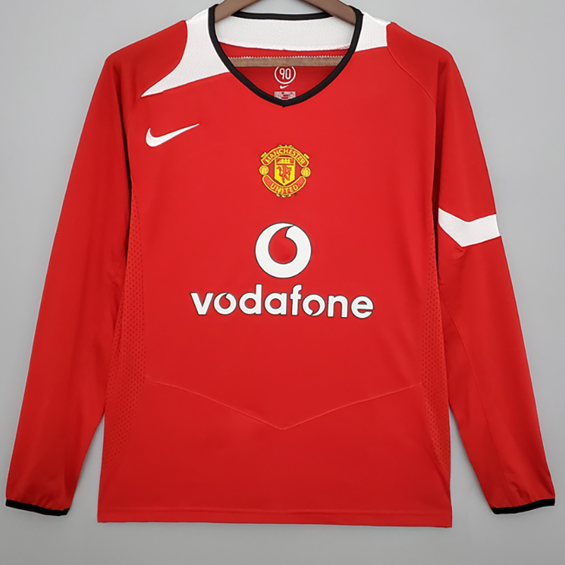 2005-2006 Man Utd Home Long sleeve Retro soccer...