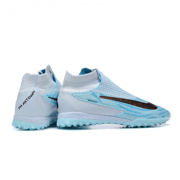 Phantom GX Elite DF Link TF High Soccer Shoes-Blue/Gray-1100443