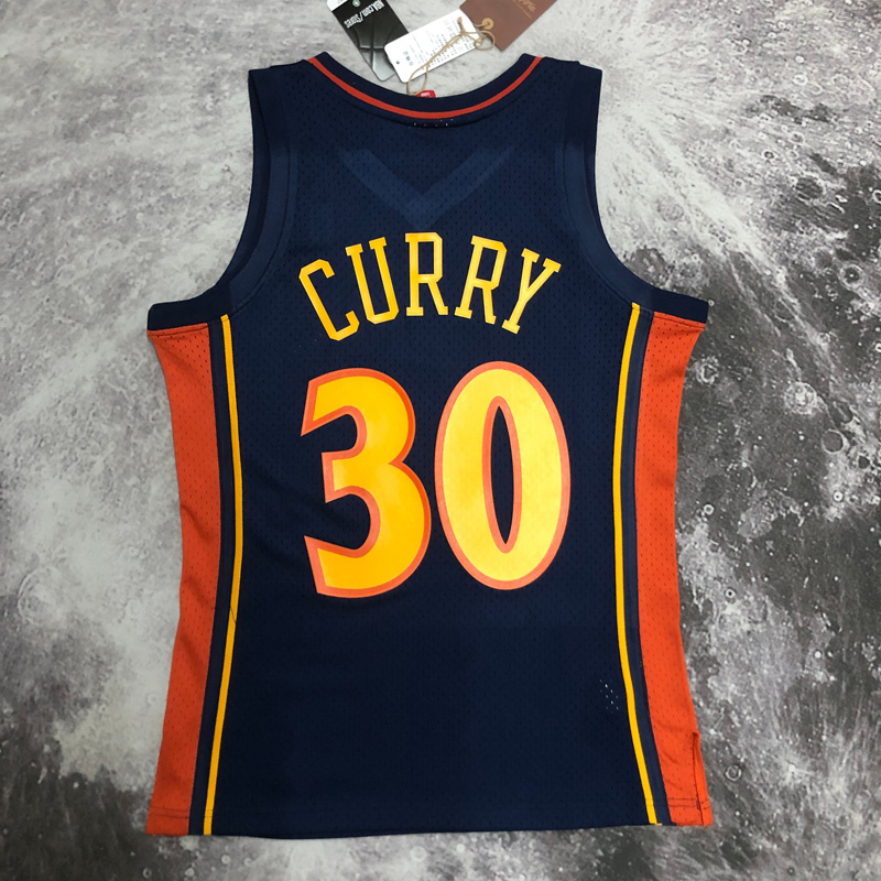 2010 WARRIORS CURRY #30 Navy blue Retro Top Qua...