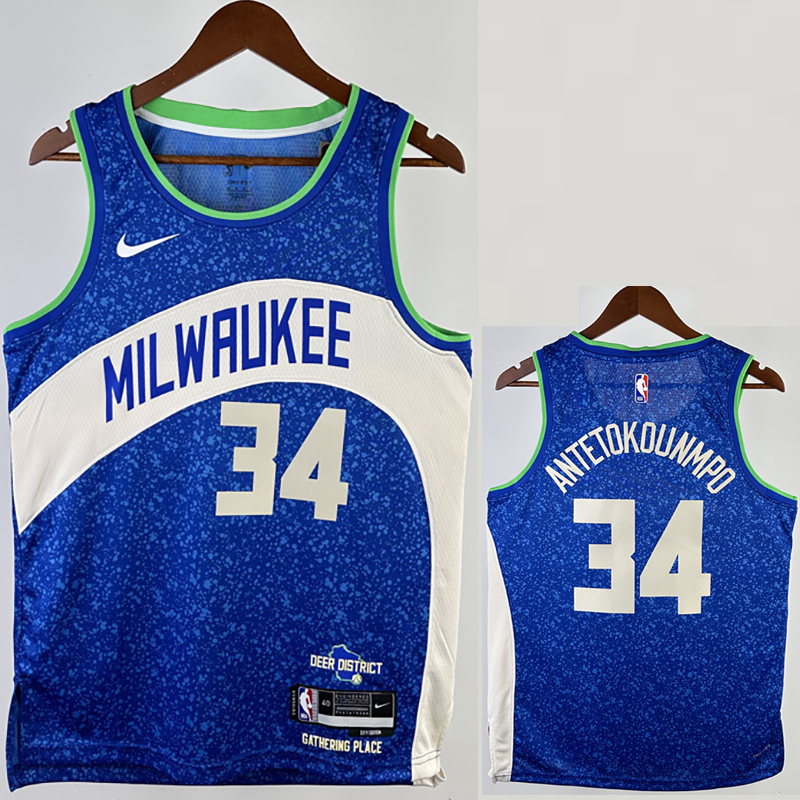 23-24 BUCKS ANTETOKOUNMPO #34 Blue City Edition...