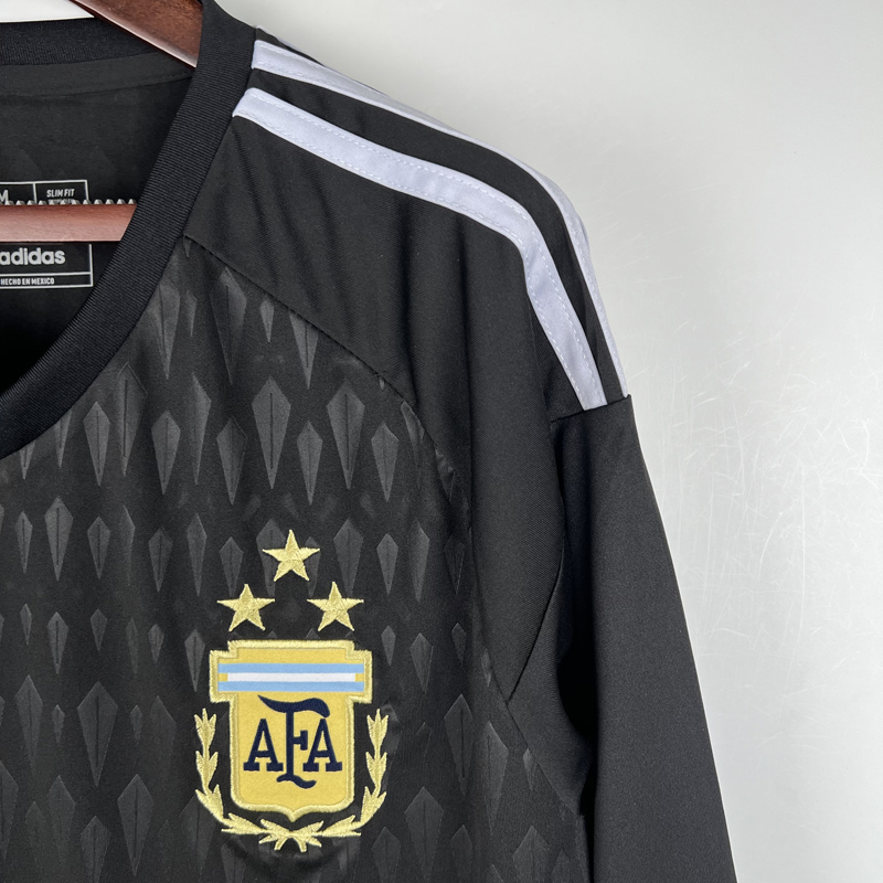 2023 Argentina Black GoalKeeper Long Sleeve Soc...
