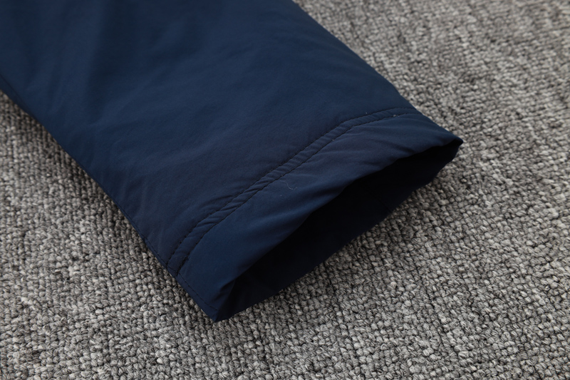 24-25 Marseille Royal Blue Hooded Windbreaker Fabric Cotton Coat #G244(橙标)