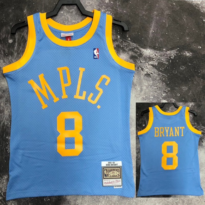 2002 LAKERS BRYANT #8 Light blue Retro Top Qual...
