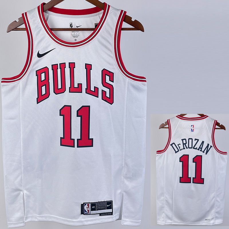 22-23 BULLS DEROZAN #11 White Top Quality Hot P...