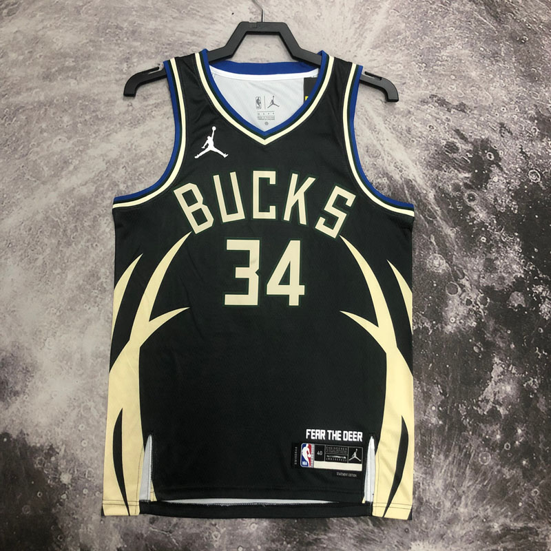 22-23 BUCKS ANTETOKOUNMPO #34 Black Top Quality...