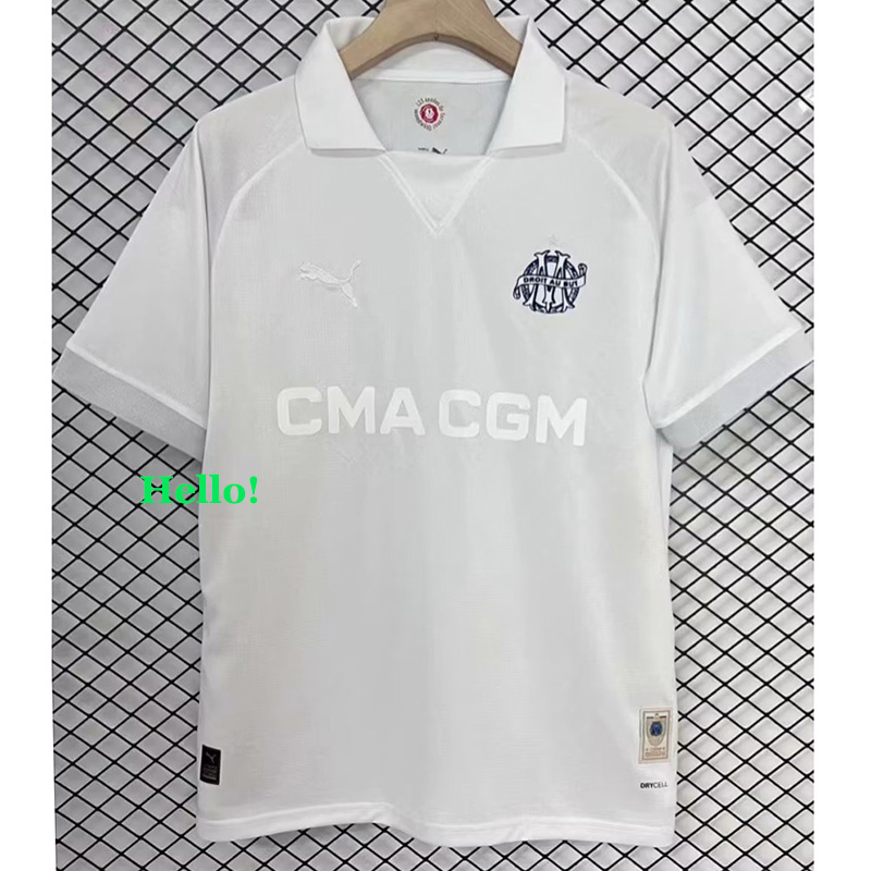 24-25 Marseille White 125th Anniversary Fans Soccer Jersey