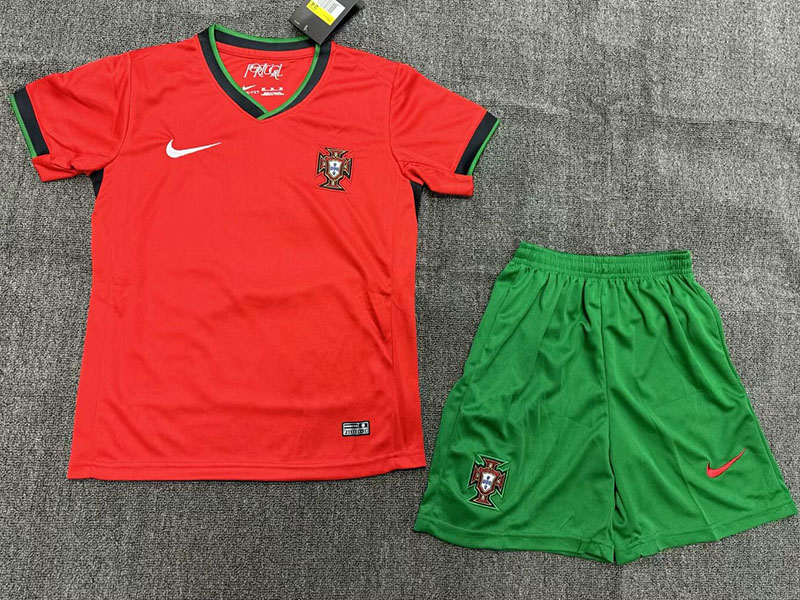 2024 Portugal Home Kids Soccer Jersey