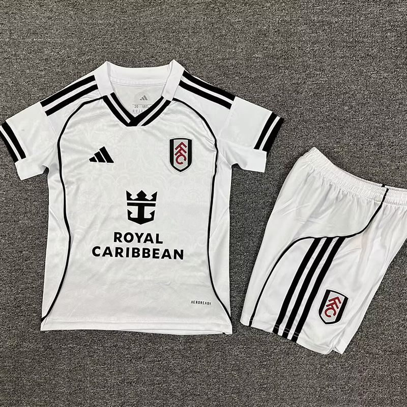 25-26 Fulham Home Kids Soccer Jersey