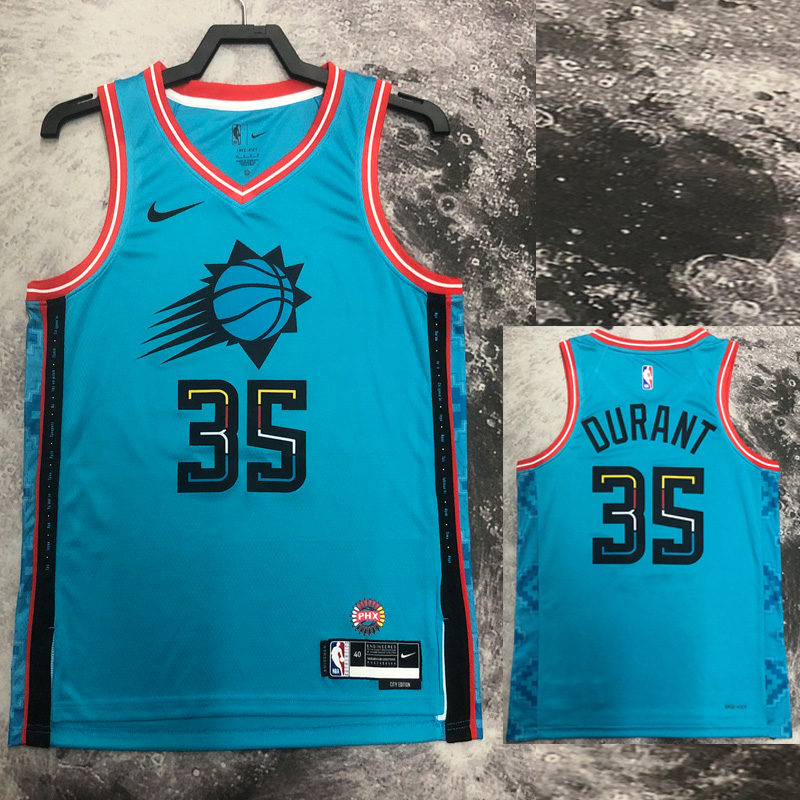 SUNS DURANT #35 Blue Top Quality Hot Pressing N...