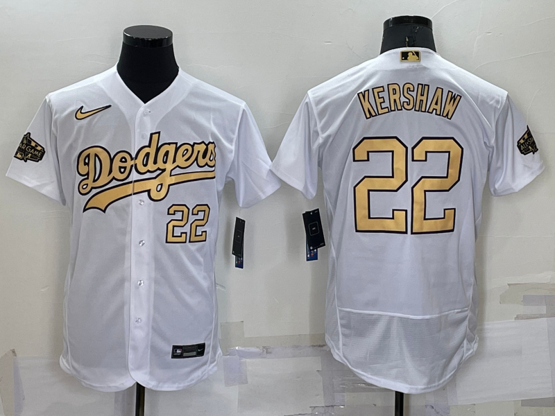 2022 Men's Los Angeles Dodgers Kershaw 22 white MLB Jersey