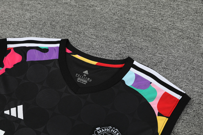 24-25 Man Utd Black Tank top and shorts suit