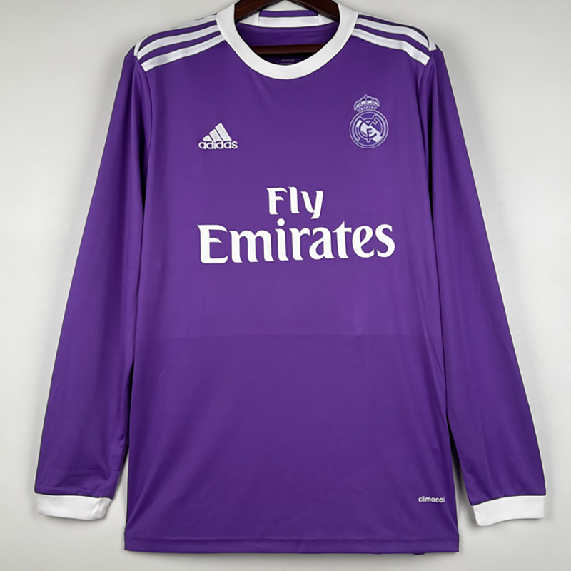 2016-2017 RMA Away Long Sleeve Retro Soccer Jer...
