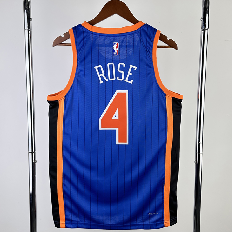 23-24 KNICKS ROSE #4 Blue City Edition Top Qual...
