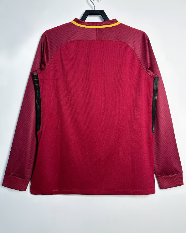 2017-2018 Roma Home Long Sleeve Retro Soccer Jersey (长袖)