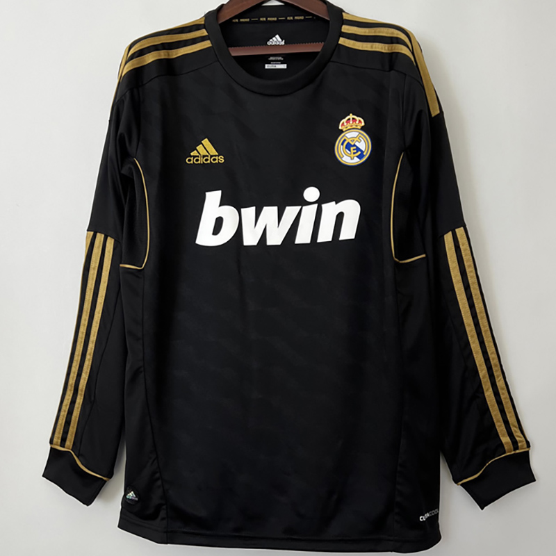 2011-2012 RMA Away Black Long Sleeve Retro Socc...