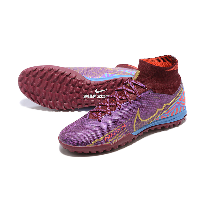 Superfly 8 Academy TF High Soccer Shoes-Wine Red/Gold-6635712