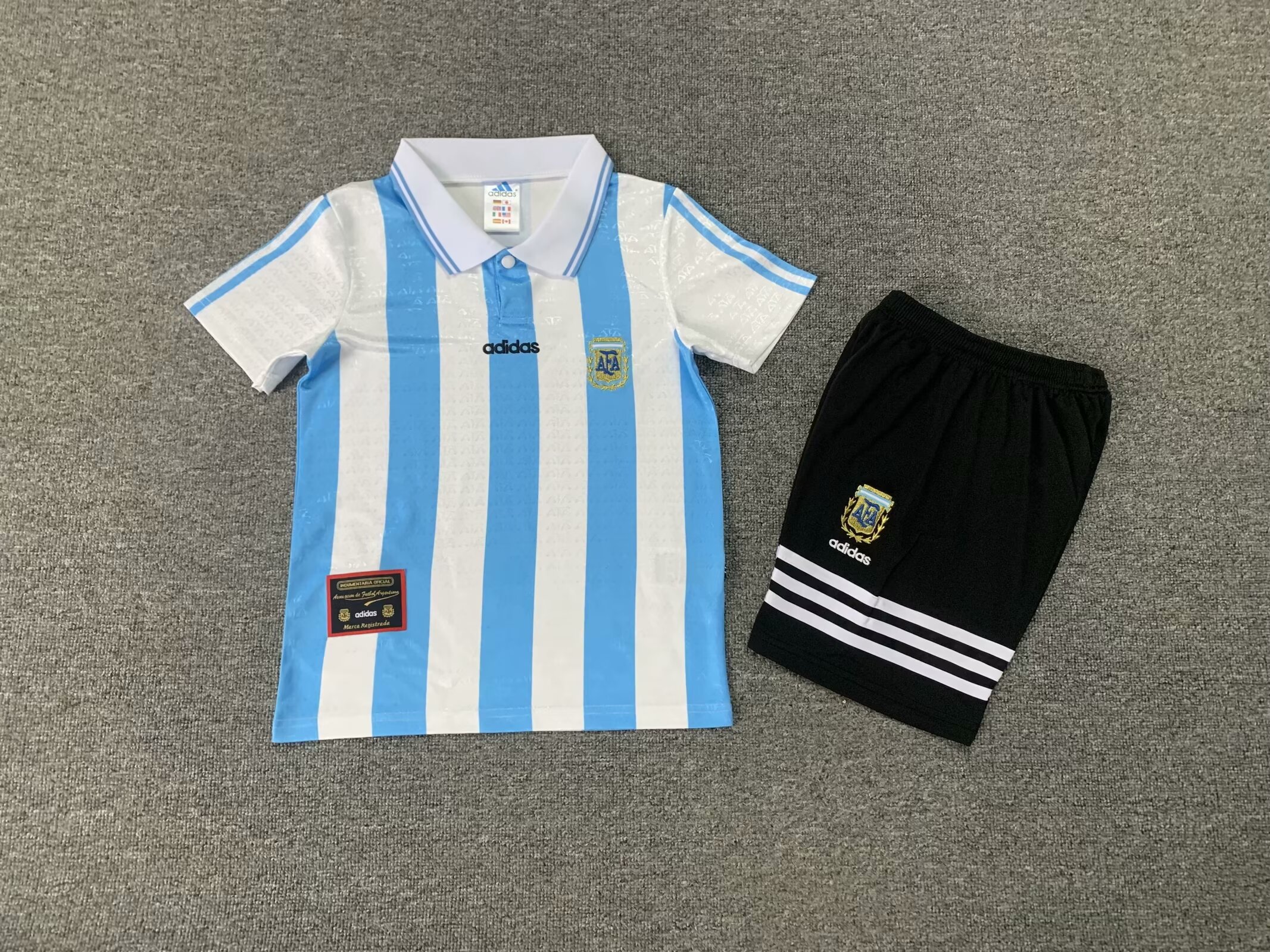 1994 Argentina Home Kids Retro Soccer Jersey