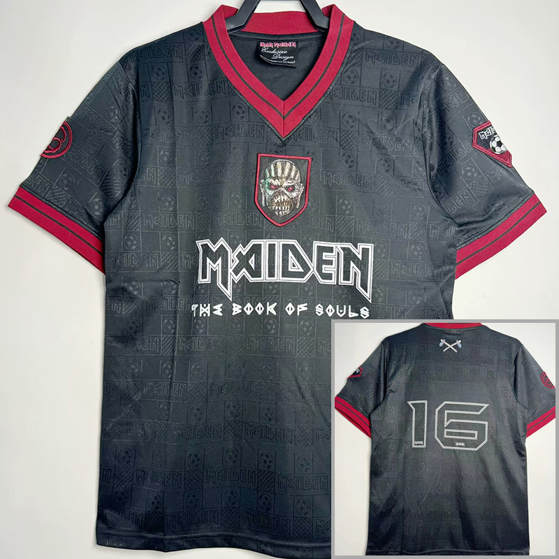 2016 West Ham Iron Maiden #16 Black Retro Soccer Jersey