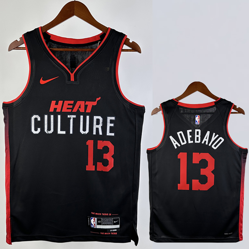 23-24 HEAT ADEBAYO #13 Black City Edition Top Q...